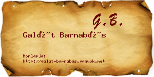 Galát Barnabás névjegykártya